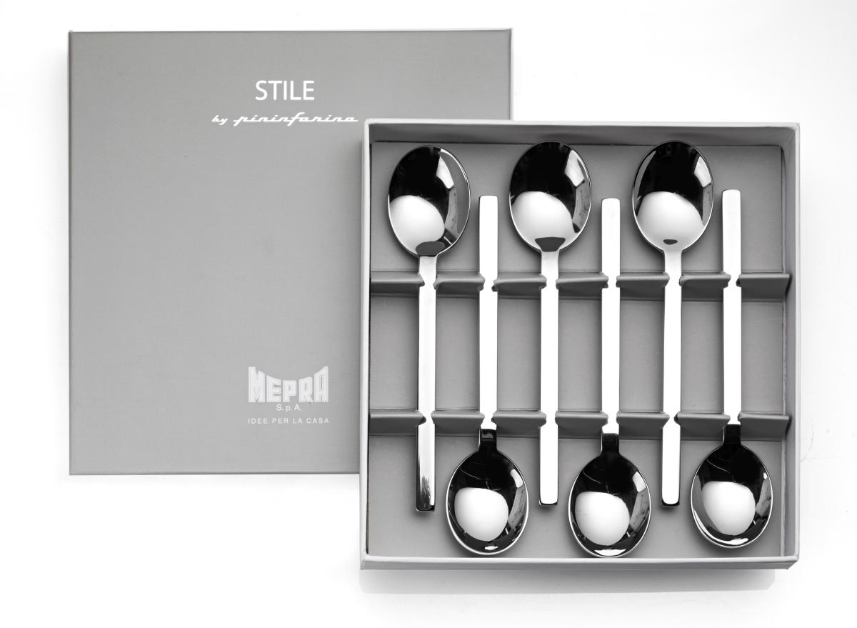 Picture of Mepra 107544607 Stile Stainless Steel Coffee Spoon in Gift Box - 6 Piece