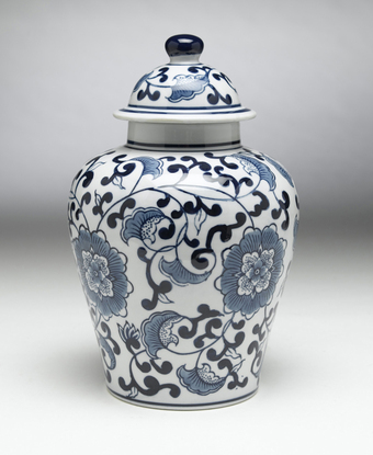 Picture of AA Importing 59726 Blue & White Ginger Jar with Lid