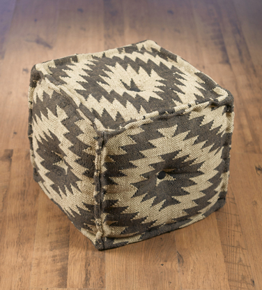 Picture of AA Importing 48848 Black & White Chevron Pattern Pouf