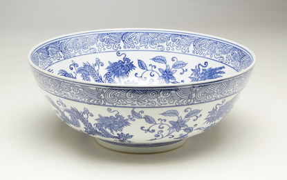 Picture of AA Importing 59816 Blue & White Bowl