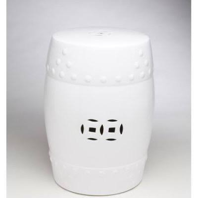Picture of AA Importing 59852-WH 18 in. White Drum Stool