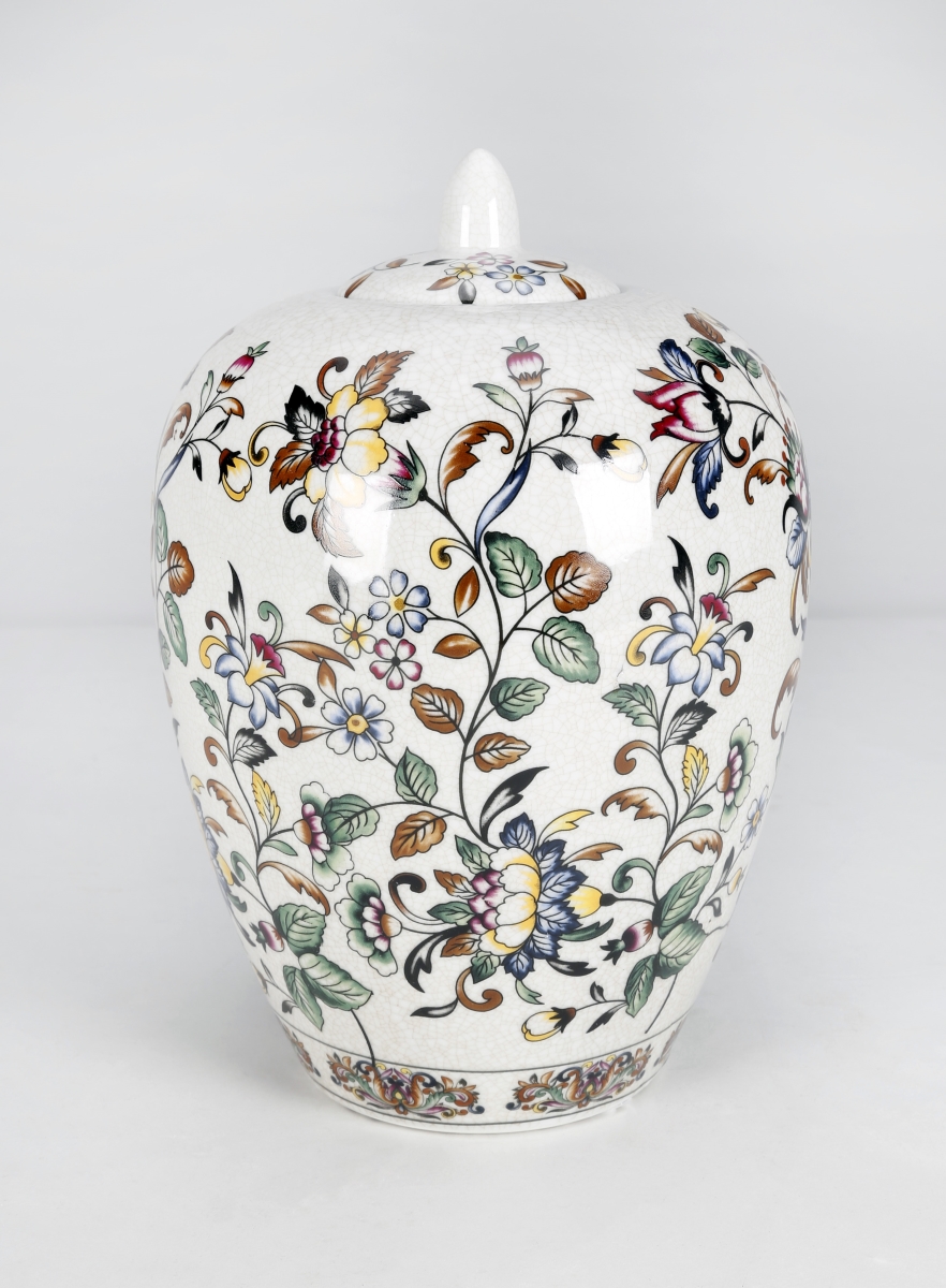 Picture of AA Importing 67024 12 in. Bird & Floral Design Ginger Jar