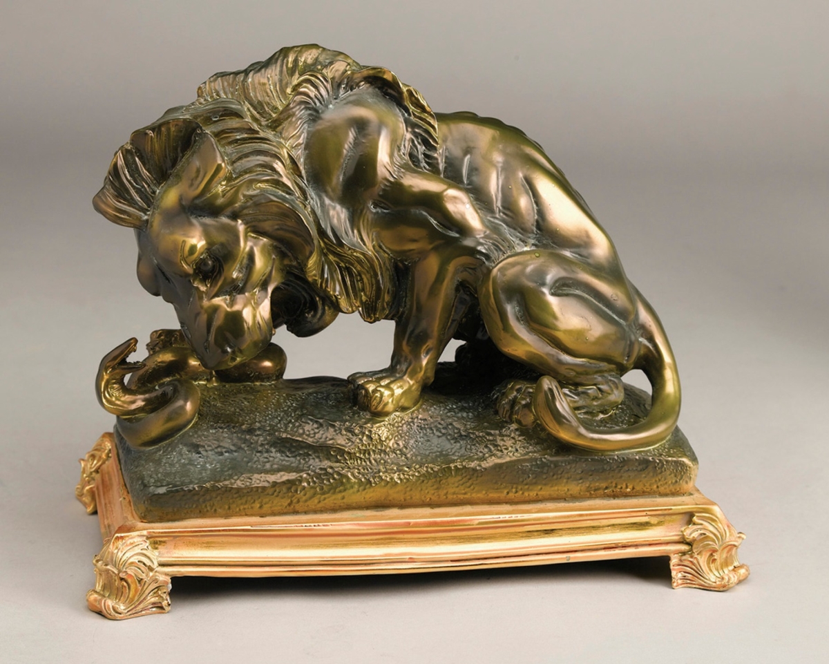 Picture of AA Importing 66031 Lion & Snake Figure&#44; Bronze