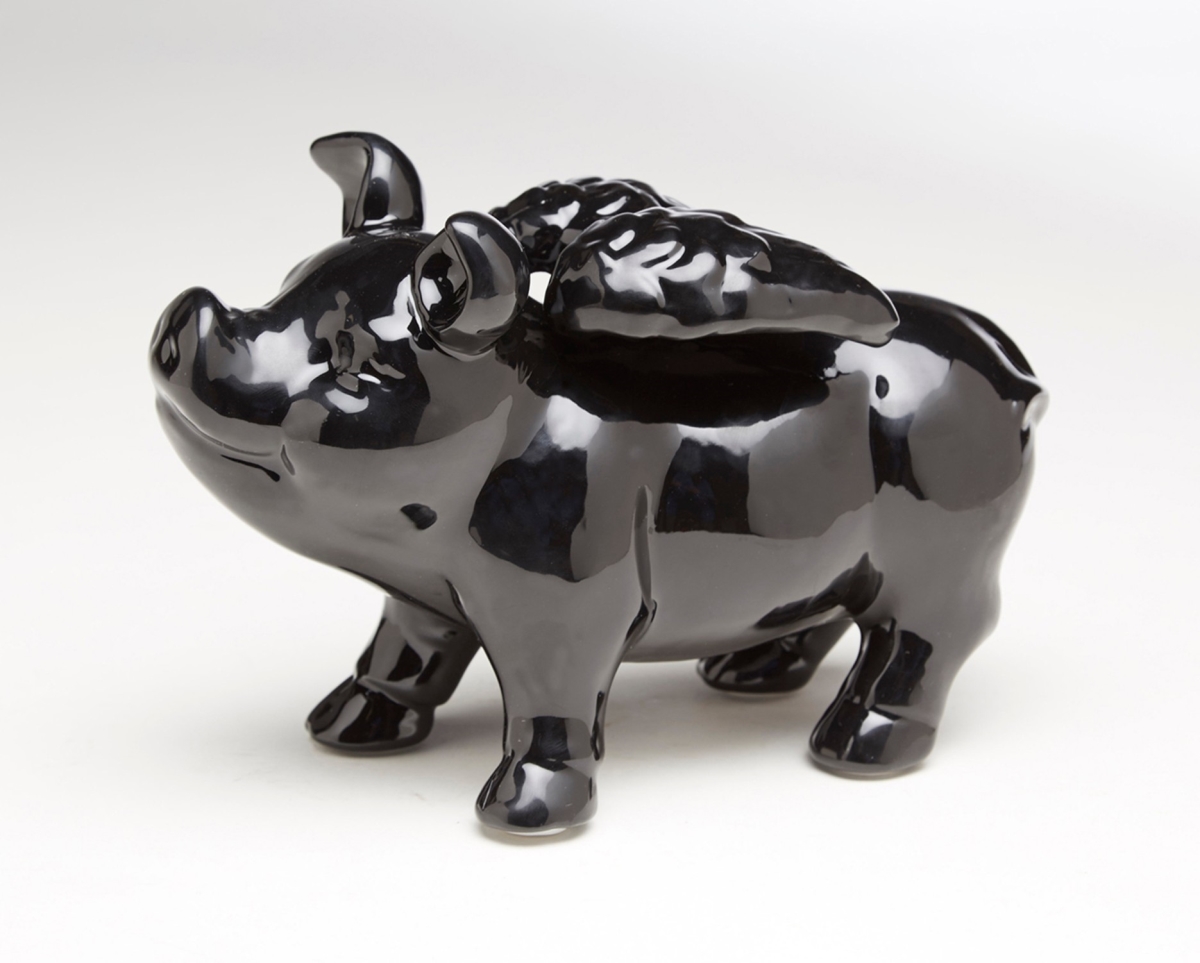 Picture of AA Importing 59859-BK Flying Pig Figure, Black