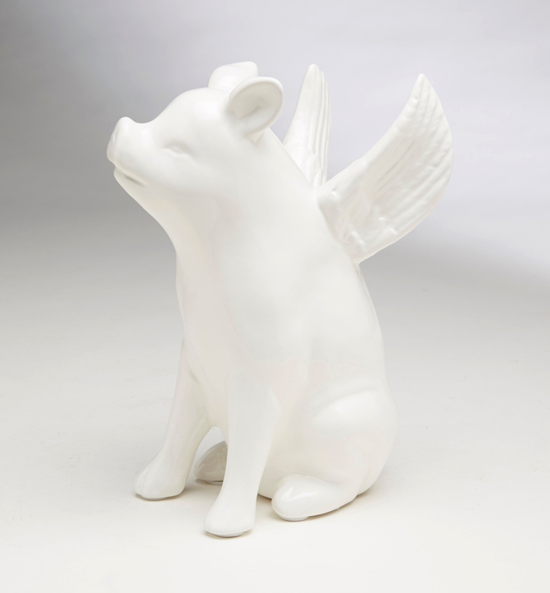 Picture of AA Importing 59860-WH Sitting Pig with Wings Figure, White
