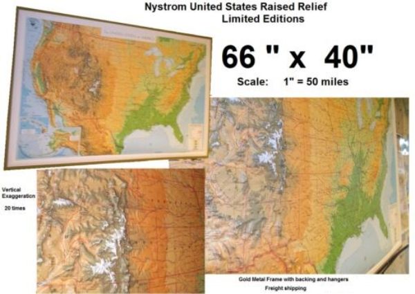 Picture of TestPlay 3042 66 x 40 in. US Raised Relief Map - Extra Large