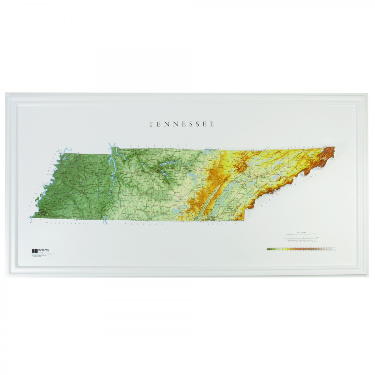 Picture of TestPlay 3071 36 x 18 in. Tennessee State Raised Relief Map&#44; Unframed - Large