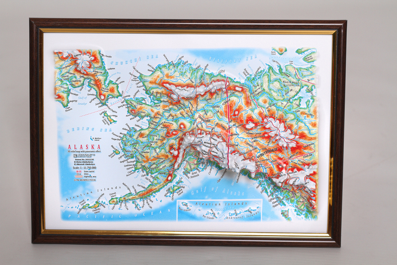 Picture of TestPlay 3124 12 x 9 in. Alaska Raised Relief Map&#44; Unframed - Gift Size