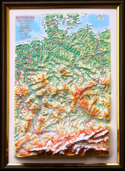 Picture of TestPlay 3173 9 x 12 in. Germany Raised Relief Map, Framed - Gift Size