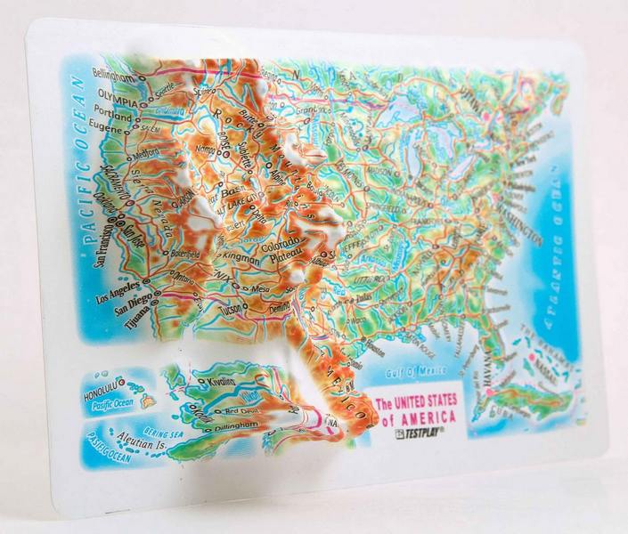 Picture of TestPlay 3227 US Raised Relief Map, Rubberized Foam Backing - Souvenir Size