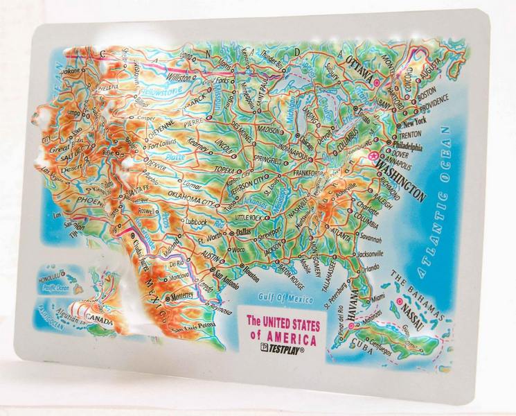 Picture of TestPlay 3228 US Raised Relief Map, Unframed - Souvenir Size