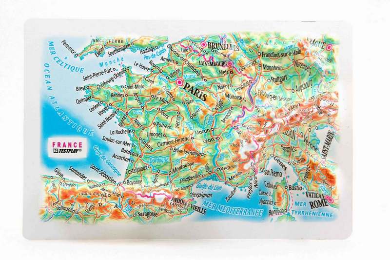 Picture of TestPlay 3238 France Raised Relief Map, Framed - Souvenir Size