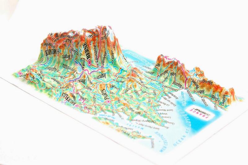 Picture of TestPlay 3240 France Raised Relief Map, Rubberized Foam Backing - Souvenir Size
