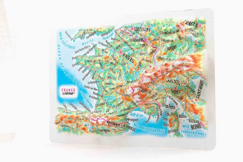 Picture of TestPlay 3241 France Raised Relief Map, Unframed - Souvenir Size