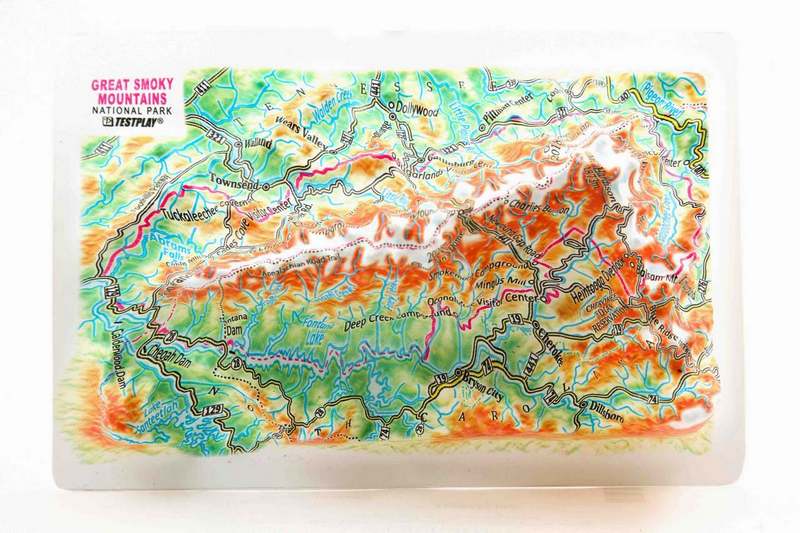 Picture of TestPlay 3263 Great Smoky Mountains Raised Relief Map, Framed - Souvenir Size