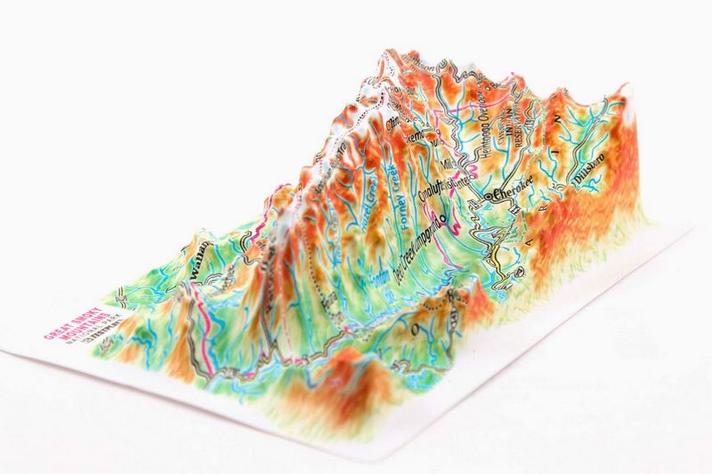 Picture of TestPlay 3264 Great Smoky Mountains Raised Relief Map, Rubberized Foam Backing Plus Magnet - Souvenir Size