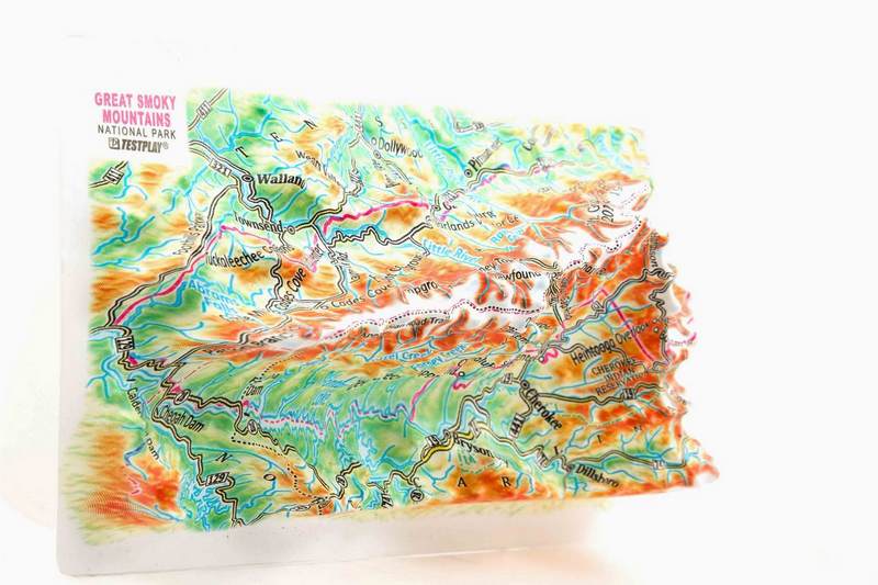 Picture of TestPlay 3266 Great Smoky Mountains Raised Relief Map, Unframed - Souvenir Size