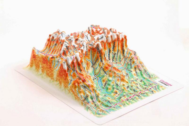 Picture of TestPlay 3278 Colorado Raised Relief Map, Rubberized Foam Backing - Souvenir Size
