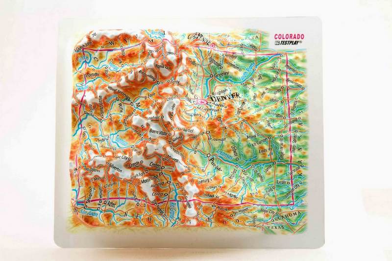 Picture of TestPlay 3279 Colorado Raised Relief Map, Unframed - Souvenir Size