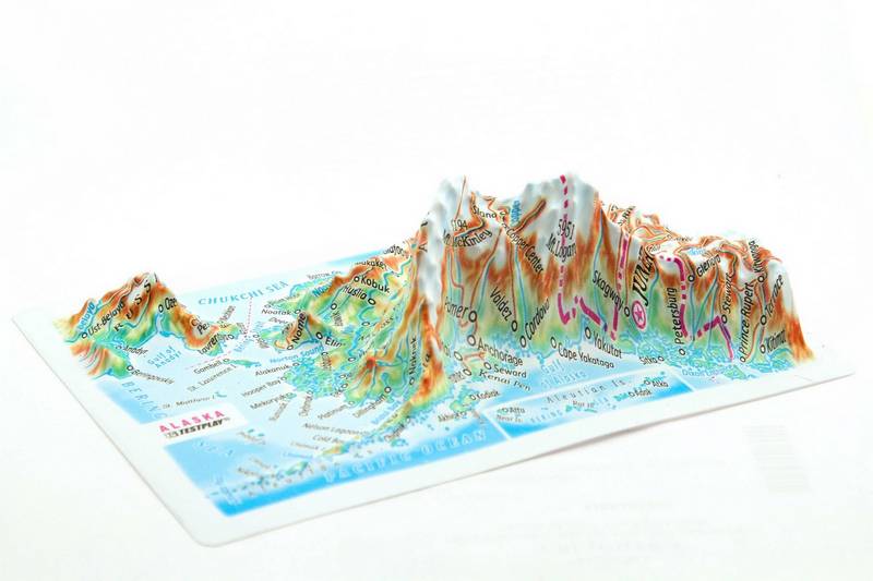 Picture of TestPlay 3282 Alaska Raised Relief Map, Rubberized Foam Backing Plus Magnet - Souvenir Size