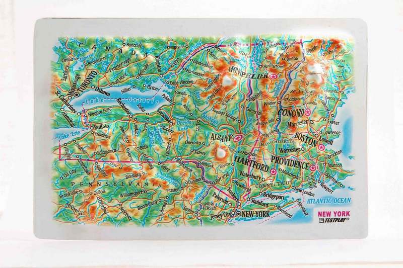 Picture of TestPlay 3317 New York State Raised Relief Map, Framed - Souvenir Size