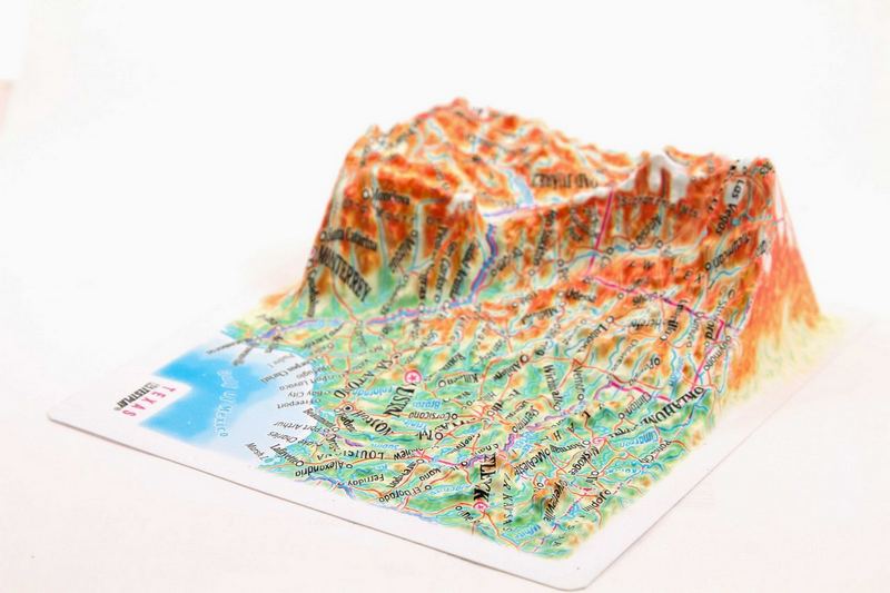 Picture of TestPlay 3331 Texas Raised Relief Map, Rubberized Foam Backing - Souvenir Size