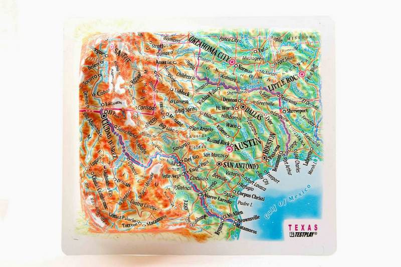 Picture of TestPlay 3332 Texas Raised Relief Map, Unframed - Souvenir Size