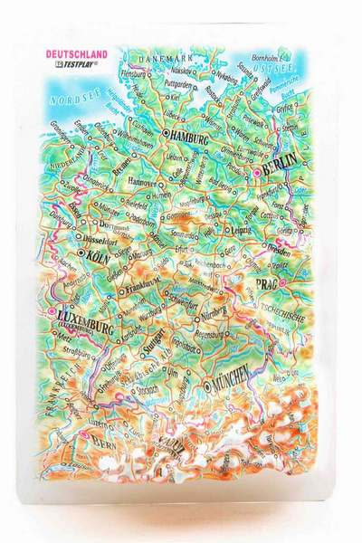 Germany Raised Relief Map, Framed - Souvenir Size