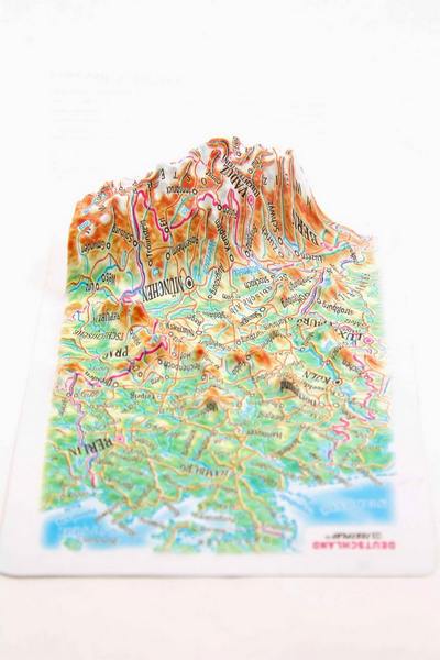 Germany Raised Relief Map, Rubberized Foam Backing Plus Magnet - Souvenir Size
