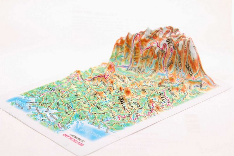 Germany Raised Relief Map, Rubberized Foam Backing - Souvenir Size