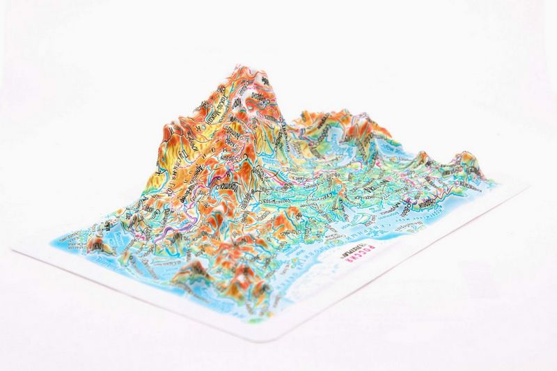 Russia Raised Relief Map, Rubberized Foam Backing - Souvenir Size