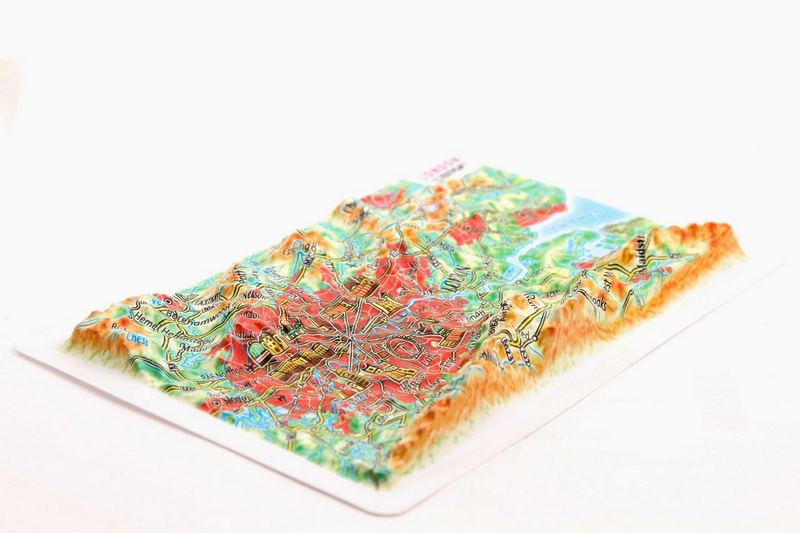 London Raised Relief Map, Rubberized Foam Backing - Souvenir Size