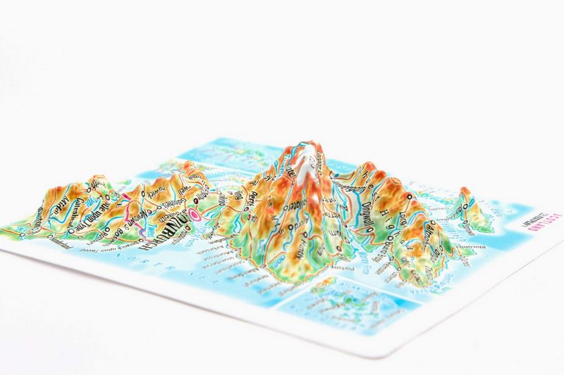 Scotland Raised Relief Map, Rubberized Foam Backing Plus Magnet - Souvenir Size