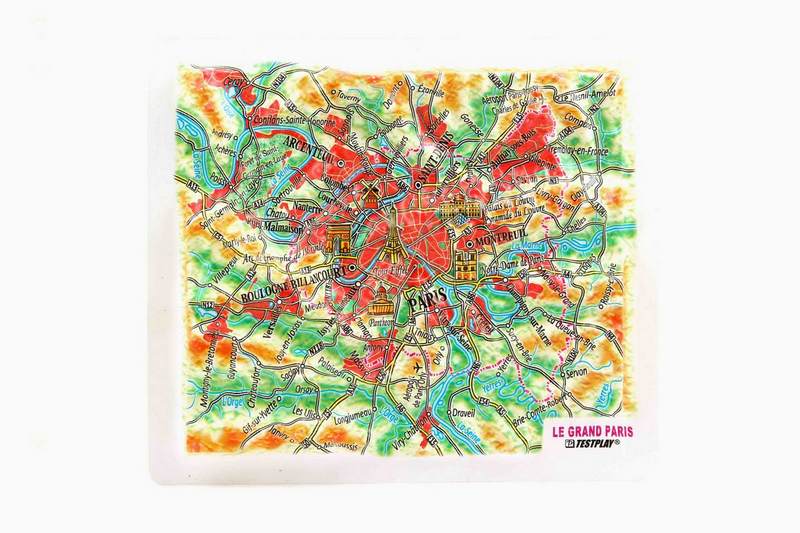 Paris Raised Relief Map, Unframed - Souvenir Size