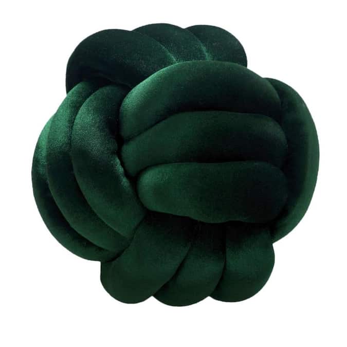 Austin Knot Accent Pillow Dark Green