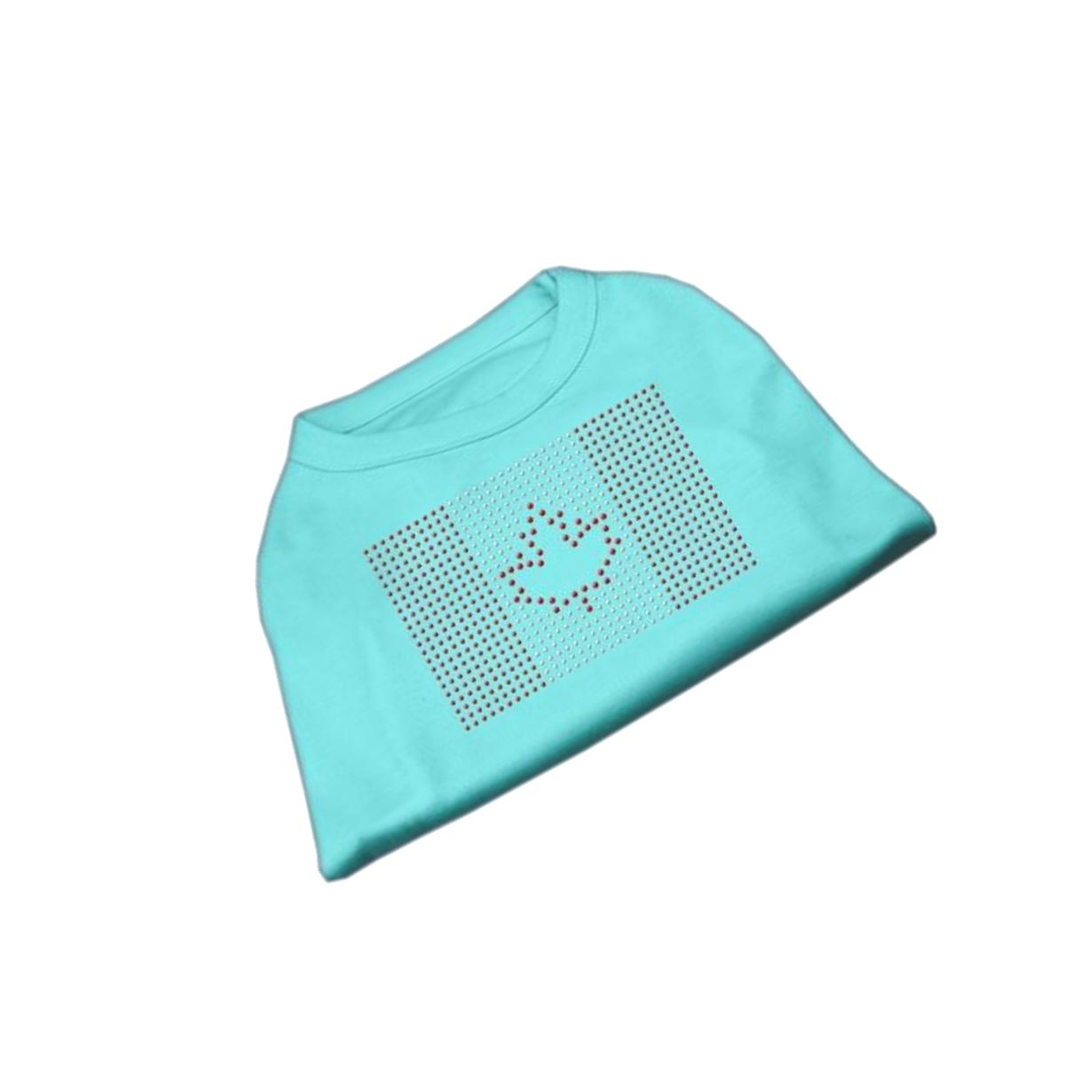 Picture of Mirage Pet Products 52-17 SMAQ Canadian Flag Rhinestone Shirts Aqua S - 10