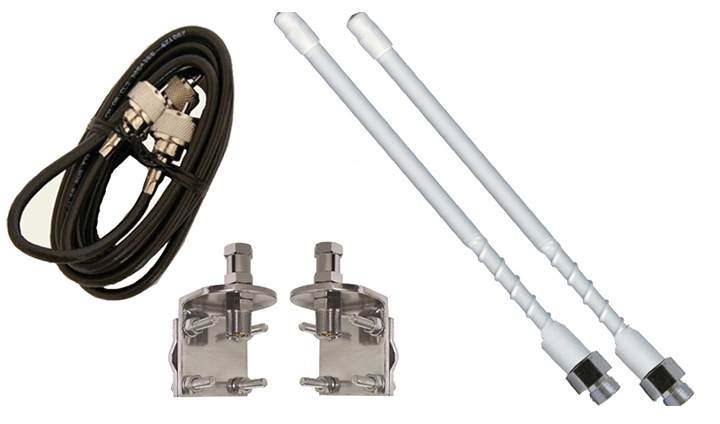 4 ft. Dual Fiberglass Antenna Kit - White