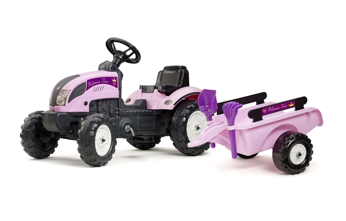 Picture of Falk FA2056C Princess Pink Pedal Tractor with Trailer&#44; Showel & Rake&#44; Pink - 2 to 5 Years