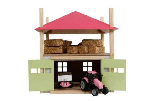 1-32 Scale Hay Barn with Loft & Height Adjustable - Pink, Green & White
