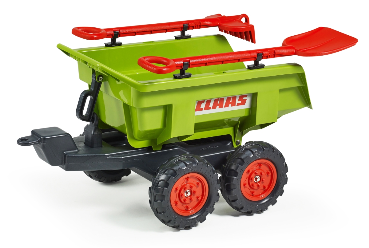 Claas Twin Axles Maxi Dumper Trailer with Shovel & Rake, Green