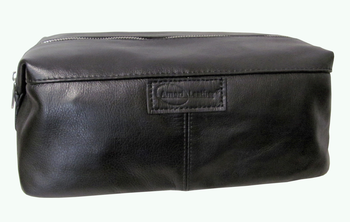 Picture of Amerileather 23-0 Amerileather Madison Leather Toiletry Bag&#44; Black