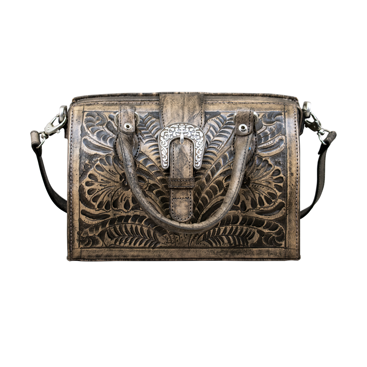 Picture of American West 6683404 Vintage Small Doctors Satchel&#44; Distressed Charcoal