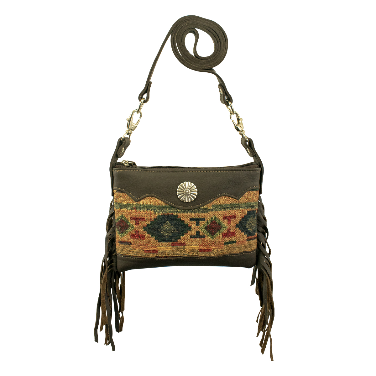 Picture of American West 6140884 24 in. Woven Tapestry Trail Rider Crossbody Hip Bag, Multi Color