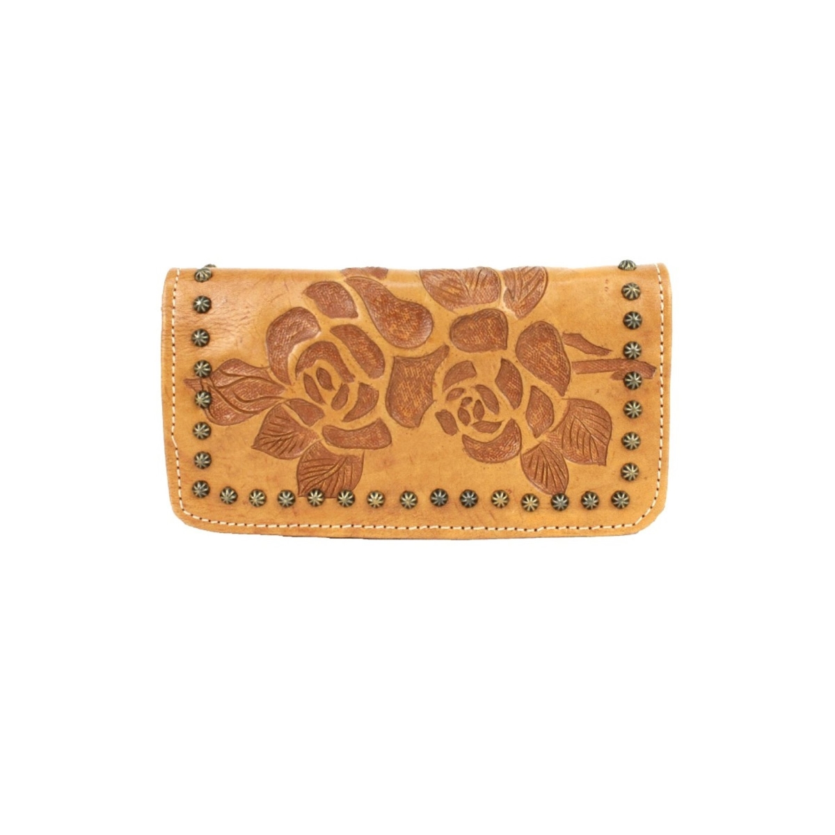 Picture of American West 8015282 Texas Rose Tri-Fold Wallet&#44; Golden Tan