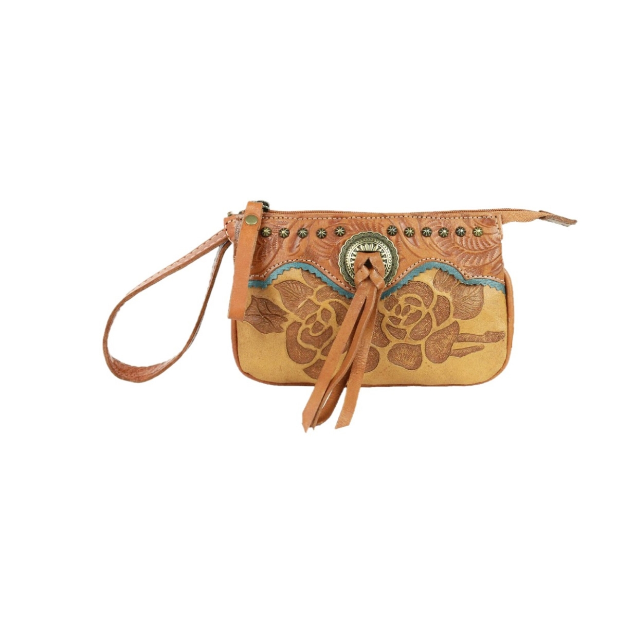 Picture of American West 8015285 Texas Rose Event Approved Bag & Wrislet&#44; Golden Tan