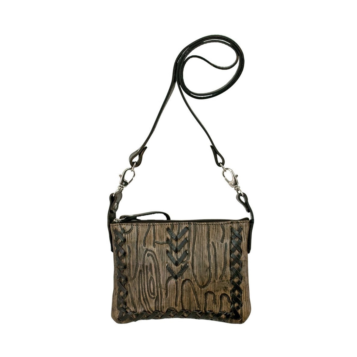 Picture of American West 5383884 Driftwood Trail Rider Crossbody & Hip Bag&#44; Charcoal Brown