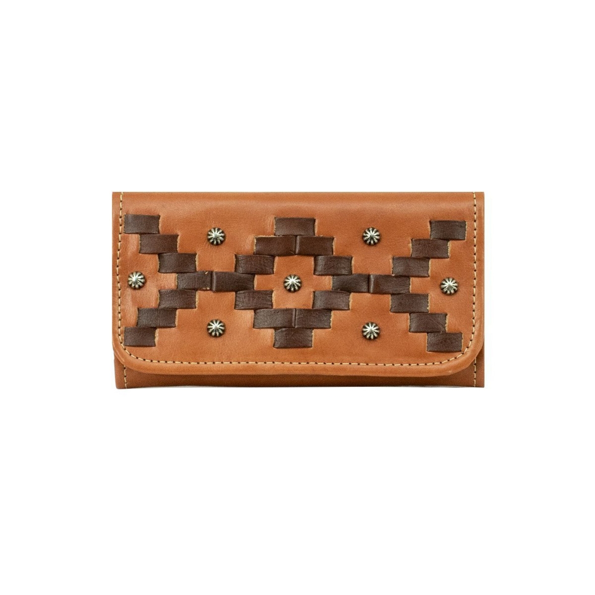 Picture of American West 4415282 Tribal Weave Ladies Tri-Fold Wallet&#44; Golden Tan