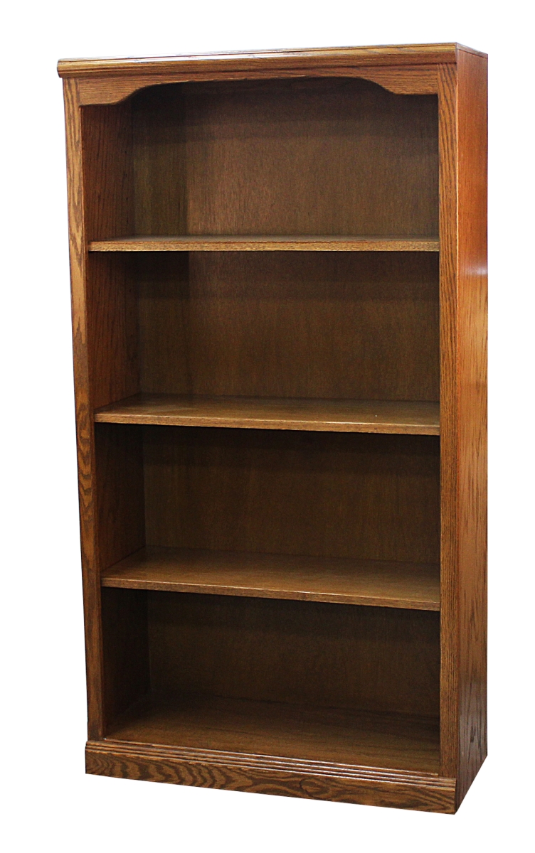 60 in. Oak Open Bookcase with Plain Base, Light