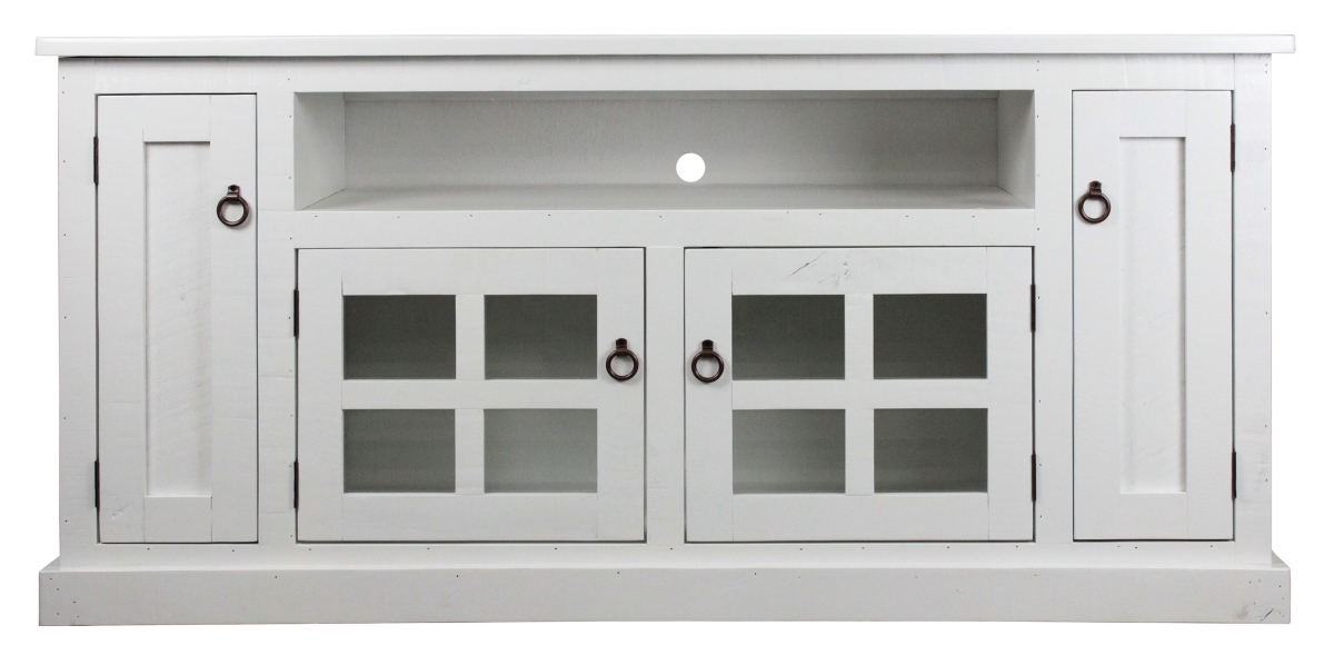 68 in. Rustic TV Stand with 2 Flat Panel Doors, Concord Cherry