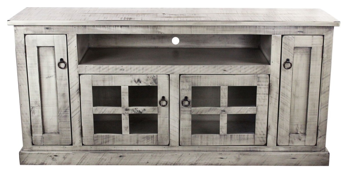 68 in. Rustic TV Stand with 2 Flat Panel Doors, Rustic Dela Verria